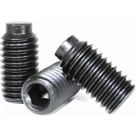 Socket Set Screw, Half Dog Point, 8-32 X 1/2, Alloy Steel, Black Oxide, Hex Socket , 100PK